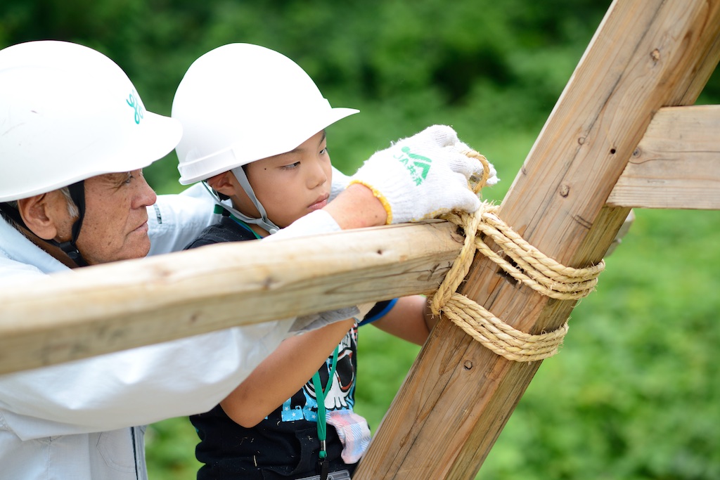 合掌家屋を地元の方とつくる（田舎暮らし7日間キャンプ）.jpg